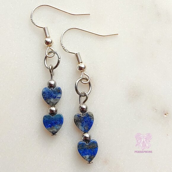 “Danu” Celtic Goddess Earrings | Lapis Lazuli | Sterling Silver | Handmade - Picture 8 of 8